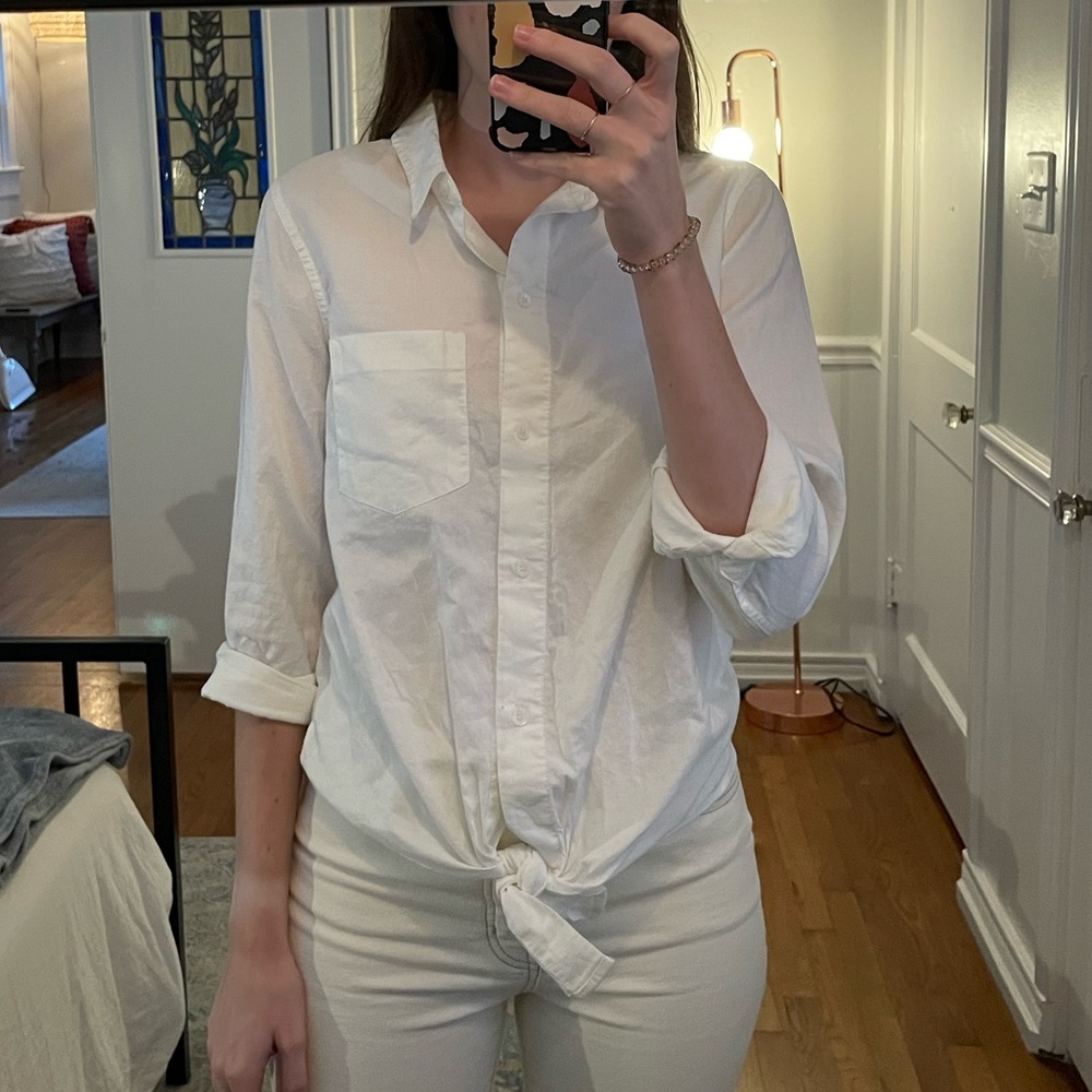 Madewell Button Down Tie Shirt